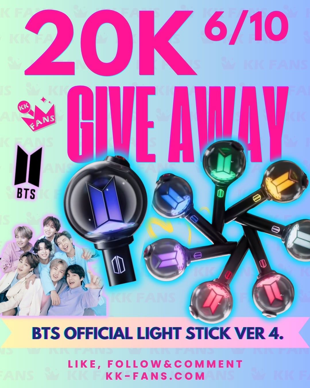 KK Fans 20K Giveaway #6 featuring the BTS Official Light Stick Ver. 4
