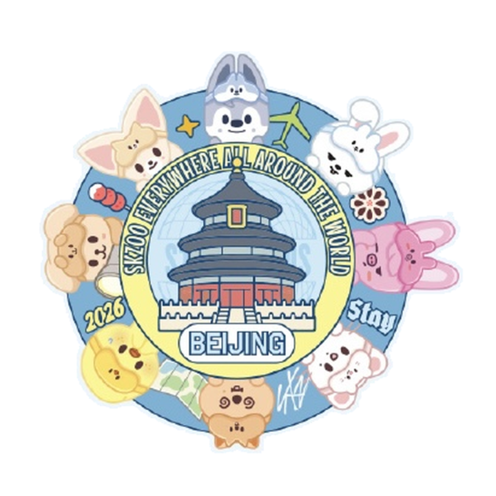 [PREORDER] Stray Kids Metal Badge – SKZOO Everywhere All Around The World China – Beijing Exclusive