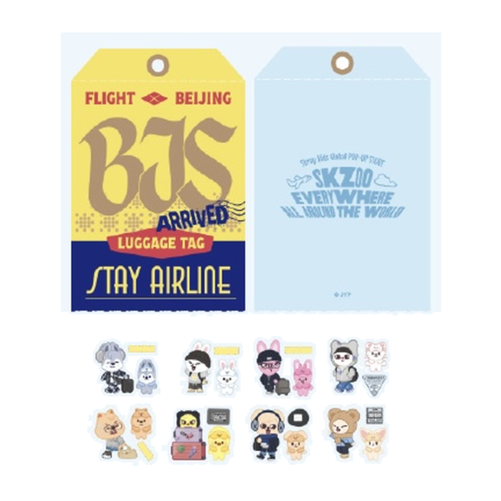[PREORDER] Stray Kids SKZOO Luggage Tag and Sticker Set – SKZOO Everywhere All Around The World China – Beijing Exclusive