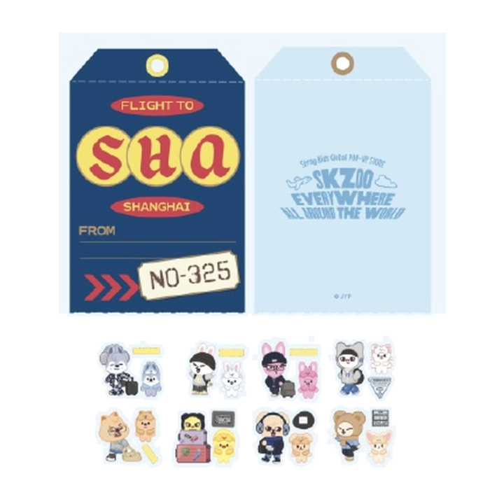 [PREORDER] Stray Kids SKZOO Luggage Tag and Sticker Set – SKZOO Everywhere All Around The World China – Shanghai Exclusive