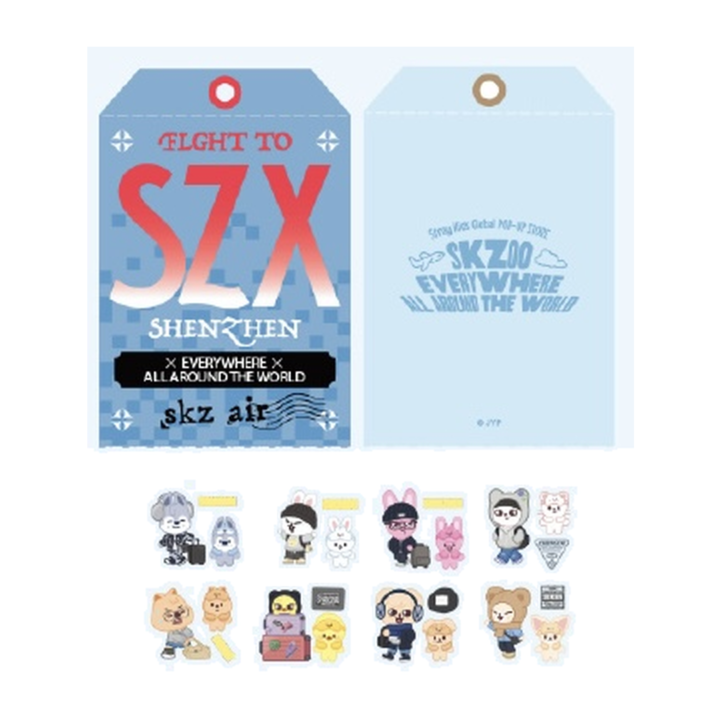 [PREORDER] Stray Kids SKZOO Luggage Tag and Sticker Set – SKZOO Everywhere All Around The World China – Shenzhen Exclusive