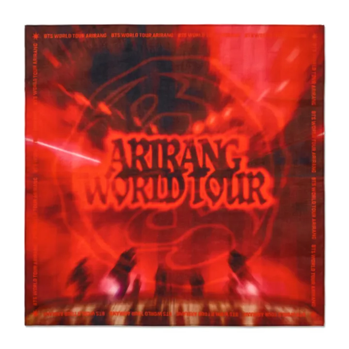 BTS World Tour ARIRANG 2nd Drop Bandana Keyring Set, bandana front shown flat