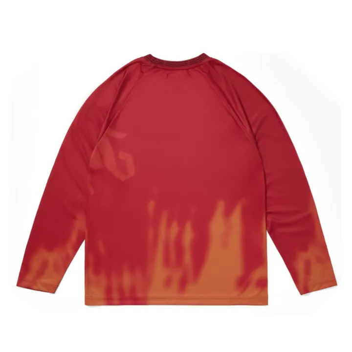BTS World Tour ARIRANG 2nd Drop Long Sleeve T-Shirt Red, back of the red long-sleeve t-shirt