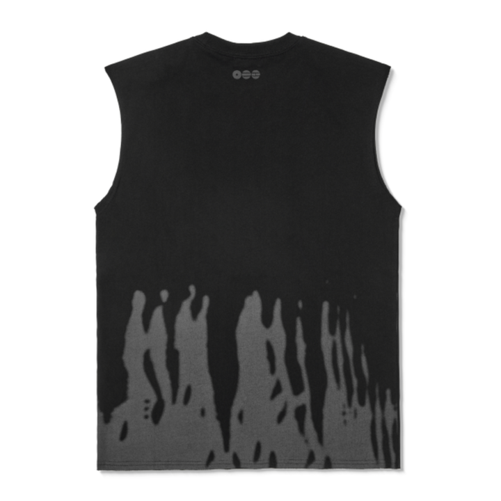 BTS World Tour ARIRANG 2nd Drop Sleeveless T-Shirt Over Fit Black, back of the black over-fit sleeveless t-shirt
