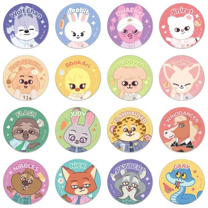 [PREORDER] ZOOTOPIA 2 × SKZOO Hong Kong Pop-Up – Secret Glitter Can Badge – 1 Random out of 16