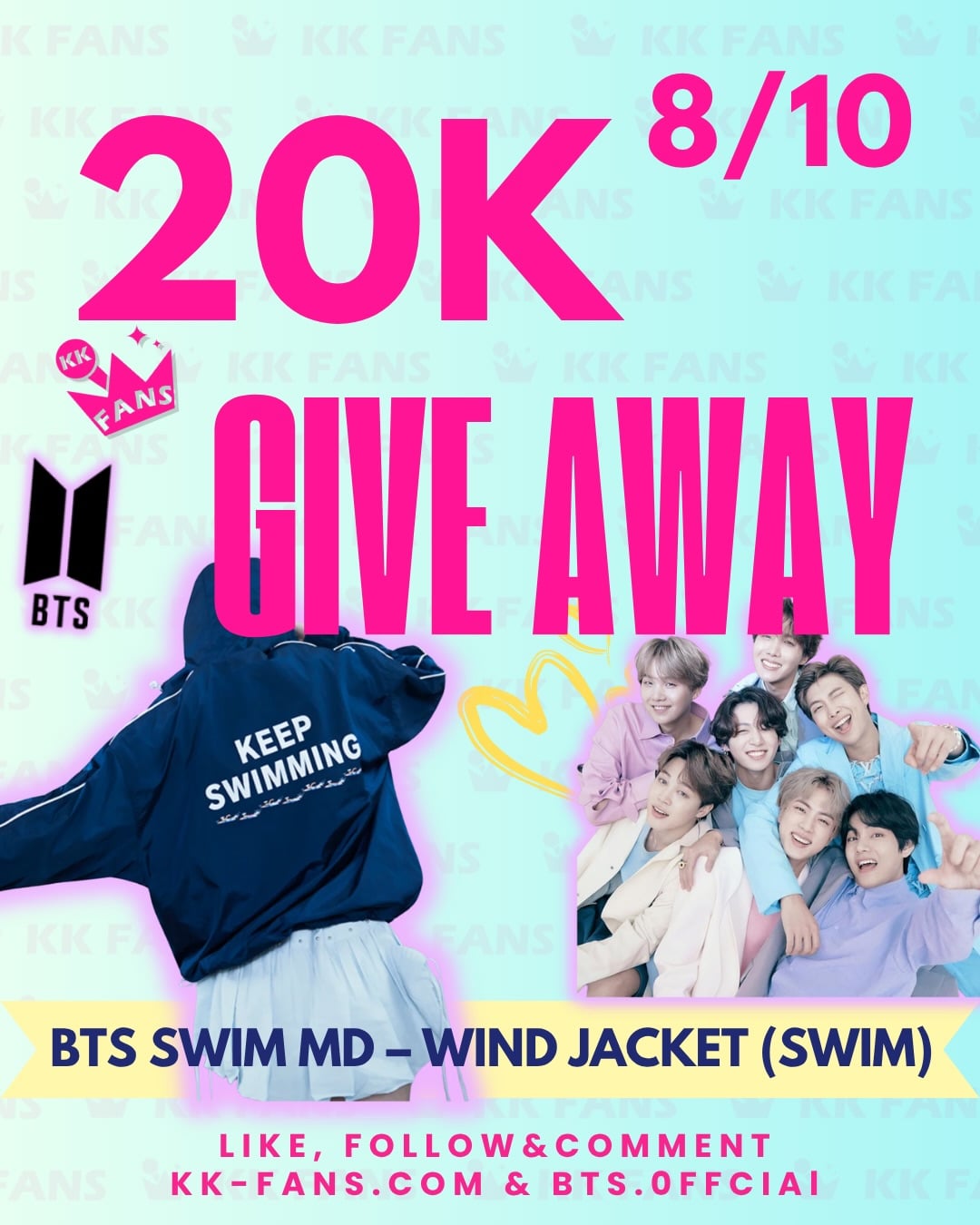 KK Fans 20K Giveaway #8 featuring a BTS Swim Wind Jacket