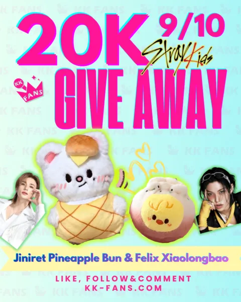 KK Fans 20K Giveaway #9 featuring Jiniret Pineapple Bun and Felix Xiaolongbao plush prizes