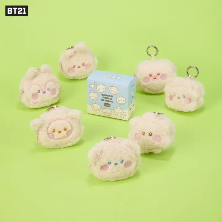 BT21 minini Fluffy New Year — Random Plush Pouch Keyring (Blind Box)