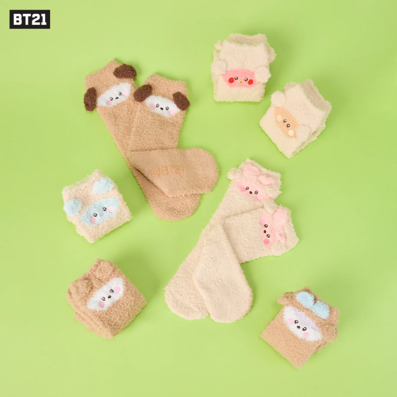 BT21 Fluffy New Year — Fuzzy Socks