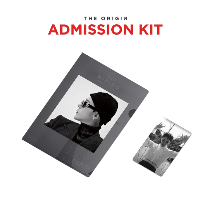 DFESTA THE ORIGIN admission-gift folder and one photo ticket front on white