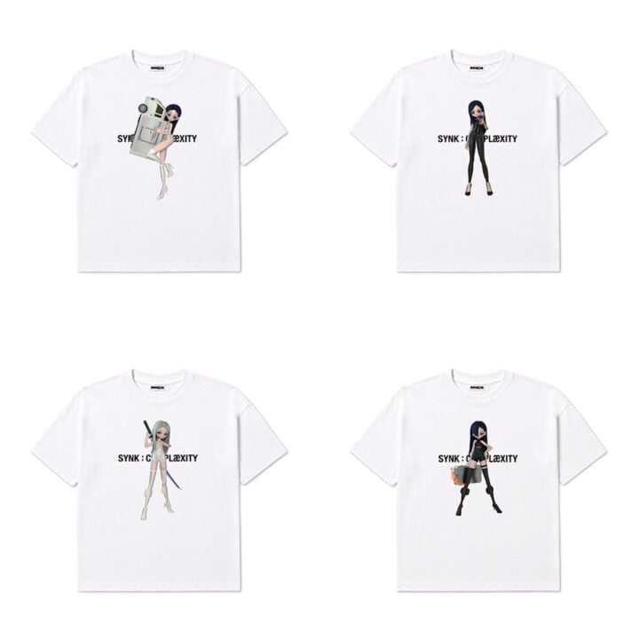 aespa T-Shirt product preview; available versions shown together, sold separately