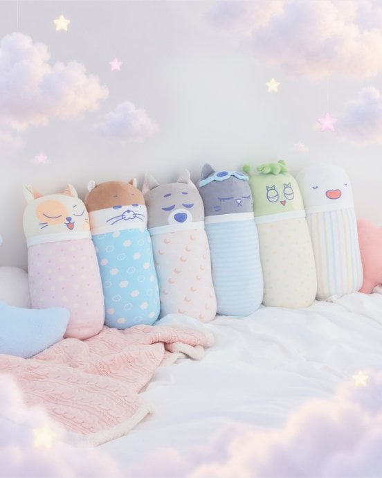 BOYNEXTDOOR BBNEXDO in Sweet Dreams — Plush Pillow product concept photograph