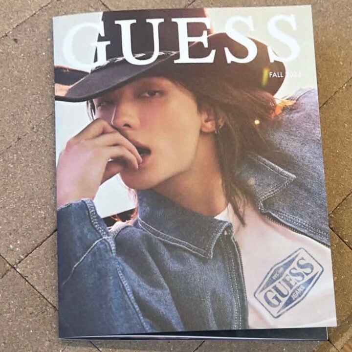 Hyunjin on the cover of the GUESS Fall 2026 catalog