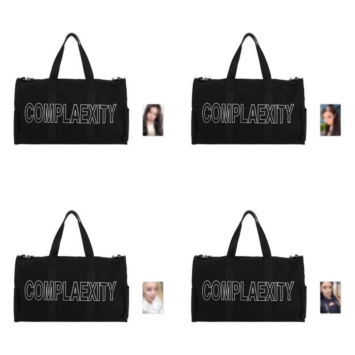 aespa Travel Bag Set product preview; available versions shown together, sold separately